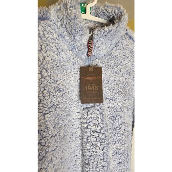 Luscious Light Blue Furry Fleece Quarter-zip Pullover XL Weatherproof brand NWT - Picture 2 of 8